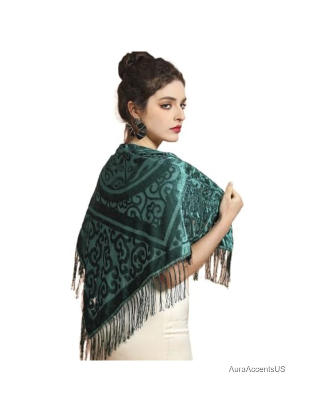 Women's Velour Scarf Shawl Wrap Large Square Evening Wedding 43"